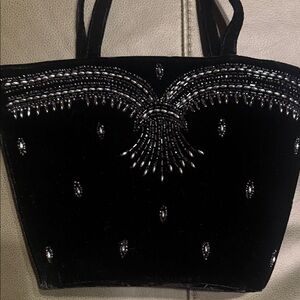 Soure, Elegant Black Beaded Vintage Purse
